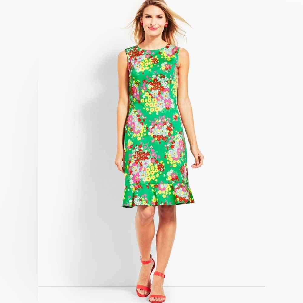 Talbots Green Floral Midi Dress